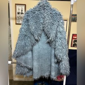 Blue Faux Fur Wrap. Scandal from Italy.